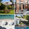 Yescom 9ft Solid Wood Outdoor Patio Umbrella with Base Included Parasol Wheels Stand for Bistro Market Garden Deck Yard Poolside - 3 of 4
