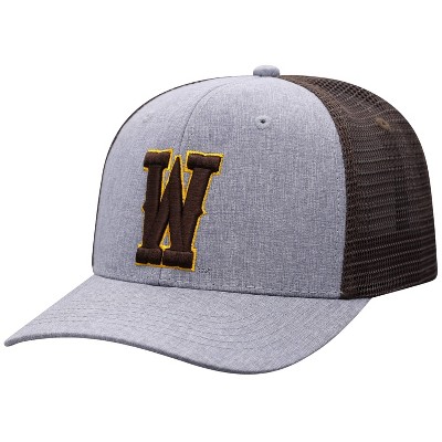 NCAA Wyoming Cowboys Men's Gray Chambray with Hard Mesh Snapback Hat