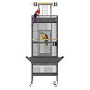 Metal Bird Cage - 1Pc Set, Total Height 154.9Cm, Cage Height 83.6Cm, Durable Metal Construction - 3 of 4