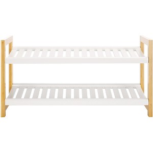 Wylie Shoe Rack - White/Natural - Safavieh - 1 of 4