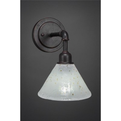 Toltec Lighting Vintage 1 - Light Sconce in  Dark Granite with 7" Gold Ice Shade