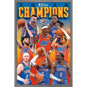 Trends International NBA Oklahoma City Thunder - 2025 NBA Finals Champions Framed Wall Poster Prints - 1 of 4