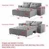 TiramisuBest Convertible 3 in 1 Sleeper Sofa and Sectional Sofa with 4 Storage Space for Living Room,Corduroy Couch With 4 pillows,Corduroy - 4 of 4
