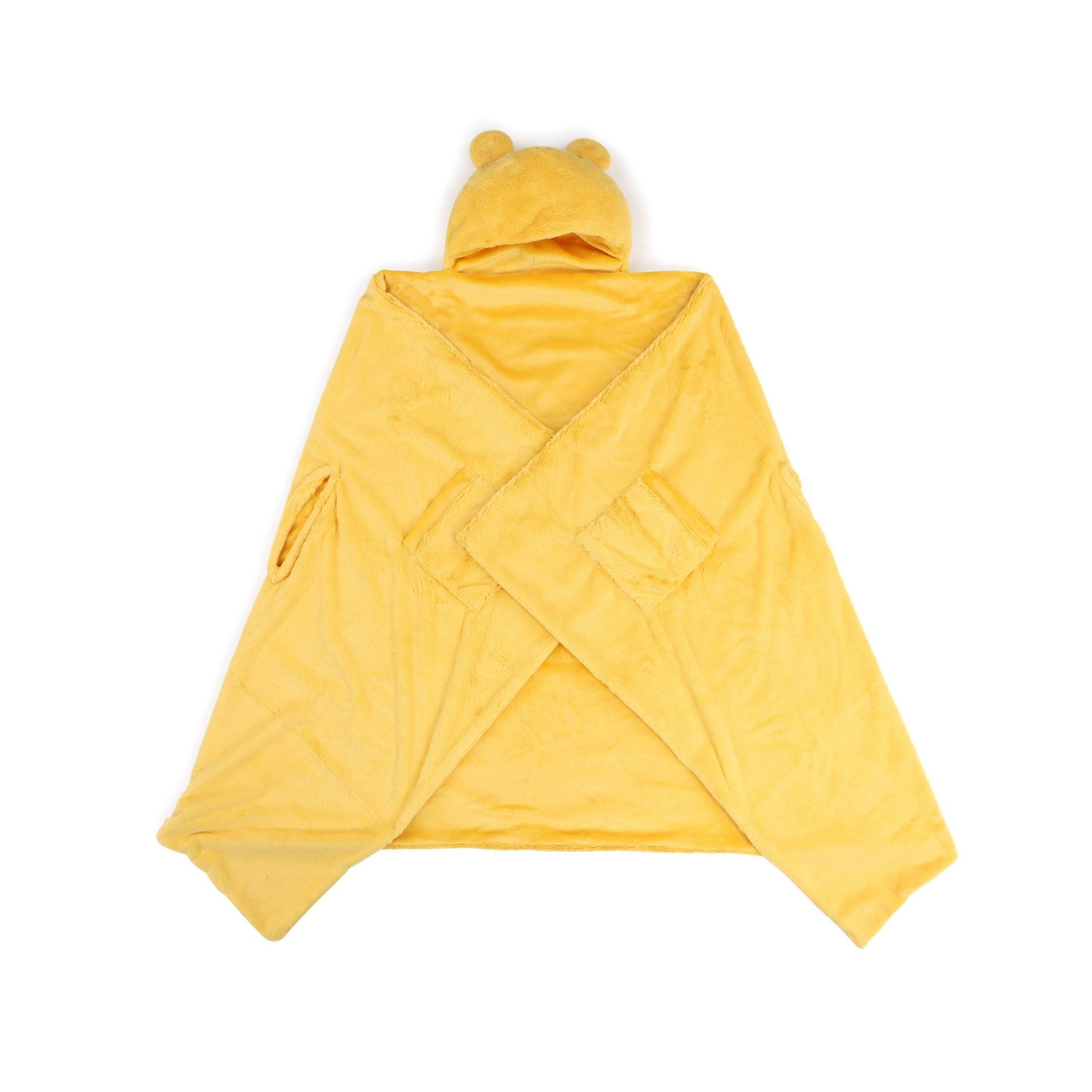 Winnie the Pooh Twin Adult Hooded Bed Blanket Yellow