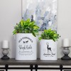 AuldHome Christmas Greenery Buckets, 2pc Set; Large/Small Black & White Holiday Farmhouse Style Metal Pails - 2 of 4