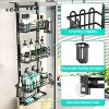 Aoibox 4-Tier Over the Door Shower Caddy with 22 Hooks & 2 Toothbrush Holders, No Drilling Adjustable Hanging Bathroom Organizer - Black - 3 of 4