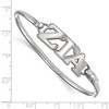 Black Bow Jewelry Sterling Silver Zeta Tau Alpha Greek Life Bangle Bracelet 8 Inch - 2 of 3