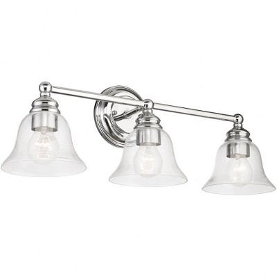 Polished Chrome 3-Light Vanity with Clear Glass Shades