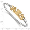 Black Bow Jewelry 14k Yellow Gold Plated Sterling Silver Alpha Xi Delta Greek Life Bangle Bracelet 8 Inch - 2 of 3