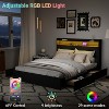 Zevemomo Queen Bed Frame with 4 Storage Drawers, Queen Size Upholstered Bed Frame with Headboard, LED,Sturdy Metal Slat Support, Noiseless, Gray - 2 of 4
