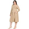 Plus Size Long Sleeve Fit and Flare Midi Dress - 24seven Comfort Apparel™ - 2 of 4