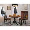 3-Piece Black and Cherry Finish Solid Wood Top - Dining Room Set - Seats 4 - 2 of 4