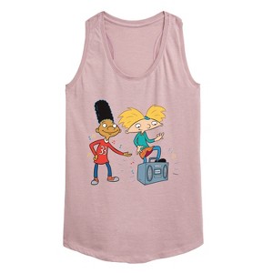 Women's - Hey Arnold! - HA Air Guitar Graphic Racerback Tank - 1 of 4