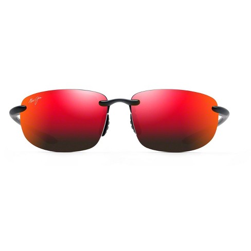 Maui Jim Hookipa Rimless Sunglasses - Red Lenses With Black Frame : Target