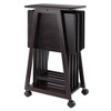 Winsome 5pc Adriel Snack Table Set Coffee: Transitional Style, 4 Point Leg Frame, Wood Composite, Includes Storage Cart - image 3 of 4