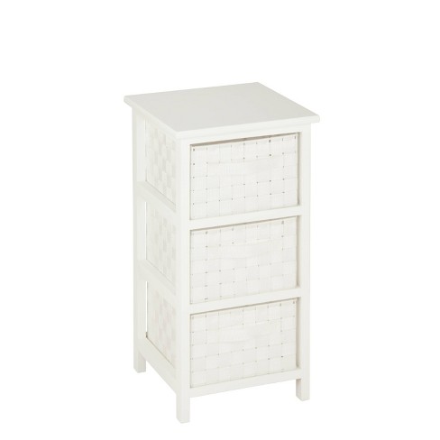 Honey-Can-Do 3-Drawers White Wood Storage Drawer Tower 24-in H x 12-in W x  12-in D in the Storage Drawers department at