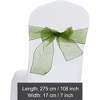 Unique Bargains Organza Chair Sashes Self-Tie 108.27"x6.69" 108.27"x6.69" Green 20 Pcs - 2 of 4