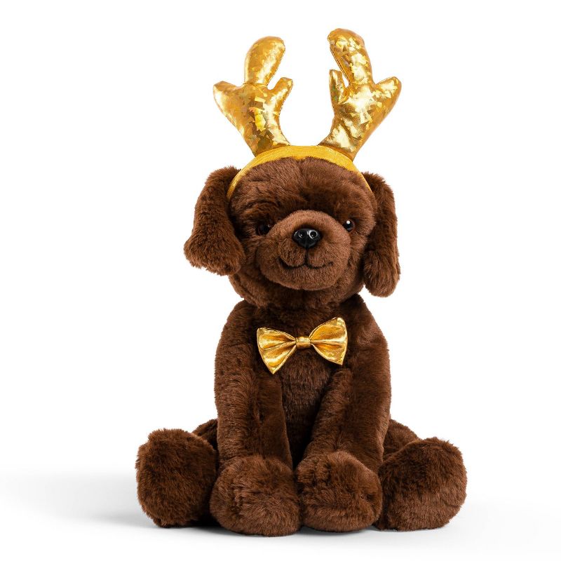 FAO Schwarz Cheers 4 Antlers Chocolate Labrador 12&#34; Stuffed Animal with Removable Wear-and-Share Ears, 6 of 8