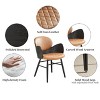 HOMLUX Mid Century Accent Chair Faux Leather Upholstered Desk Chair with Solid Wood Legs for Living Room，Kitchen Dining Room - 3 of 4