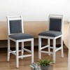 3-Piece Wood Counter Height Drop Leaf Dining Table Set with 2 Upholstered Chairs for Small Spaces and Dining Room - 4 of 4