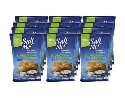 Saltme Sour Cream & Onion Potato Chips - Case of 12/5 oz