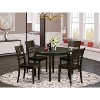 HomeStock 5-Piece Round Cappuccino Finish Solid Wood Top Dining Table with 4-Chairs - 2 of 4