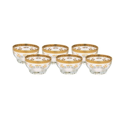 Classic Touch Set Of 6 Dessert Cups With Gold Base And Rim - 4d : Target