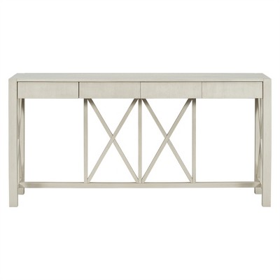 attop Modern Farmhouse Console Table, Entryway Table with 4 Drawers & X-Leg Design