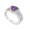 Slickblue Mystic Oval-Cut CZ Women’s Ring, 1.6 Ct. Rhodium-Plated Band, Multicolor/Amethyst/Aqua, Sizes 5-10 - 3 of 3