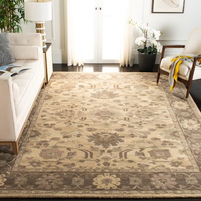 Handmade Tufted Woolen Rug in Brown, Non-Slip, Rectangular 8' x 10'