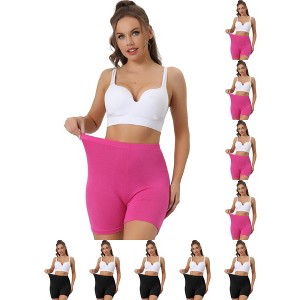 INSPIRE CHIC Women's Mid-Thigh Full Coverage Soft Stretch Boxer Briefs 10 Packs - 1 of 4