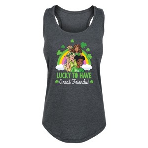 Women's - Barbie - Lucky To Have Great Friends Graphic Racerback Tank - 1 of 4