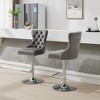 NicBex Set of 2 Velvet Swivel Bar Stools, Adjustable Height, Thick Tufted Back & Gold Trim Bar Chairs for Kitchen Island Home Pub - 3 of 4