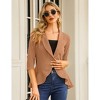 Coolmee Women's Casual Blazers 3/4 Sleeve Open Front Lightweight Cardigan Drape Ruffles Work Office Suit Blazer Jackets - 2 of 4