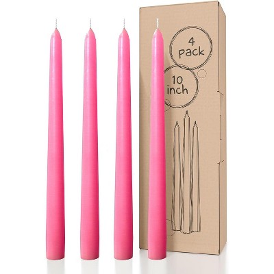10 inch Taper Candles Set of 4 - Dripless Taper Candles and Unscented Candlesticks - Perfect as Dinner Candles and Household Candles