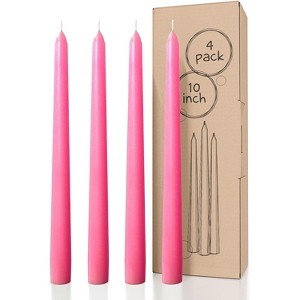 10 inch Taper Candles Set of 4 - Dripless Taper Candles and Unscented Candlesticks - Perfect as Dinner Candles and Household Candles - 1 of 4