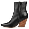 Journee Signature Womens Genuine Leather Hydra Almond Toe Stacked Ankle Booties - image 2 of 4