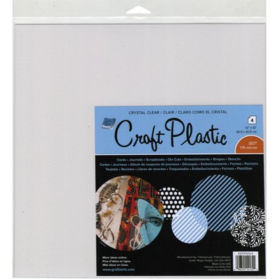 Grafix Craft Plastic Sheets 12"X12" 4/Pkg-Clear .007