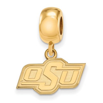 Black Bow Jewelry 14k Yellow Gold Plated Sterling Silver Oklahoma State Cowboys NCAA Bead Charm