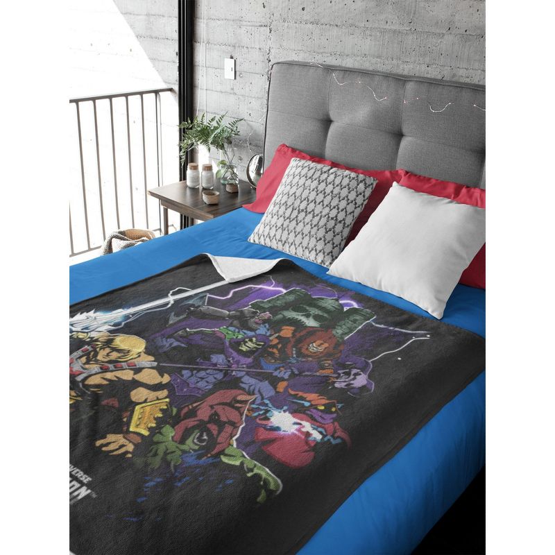He-Man Masters of the Universe Revelation Poster Super Soft And Cuddly Plush Fleece Throw Blanket Black, 2 of 4