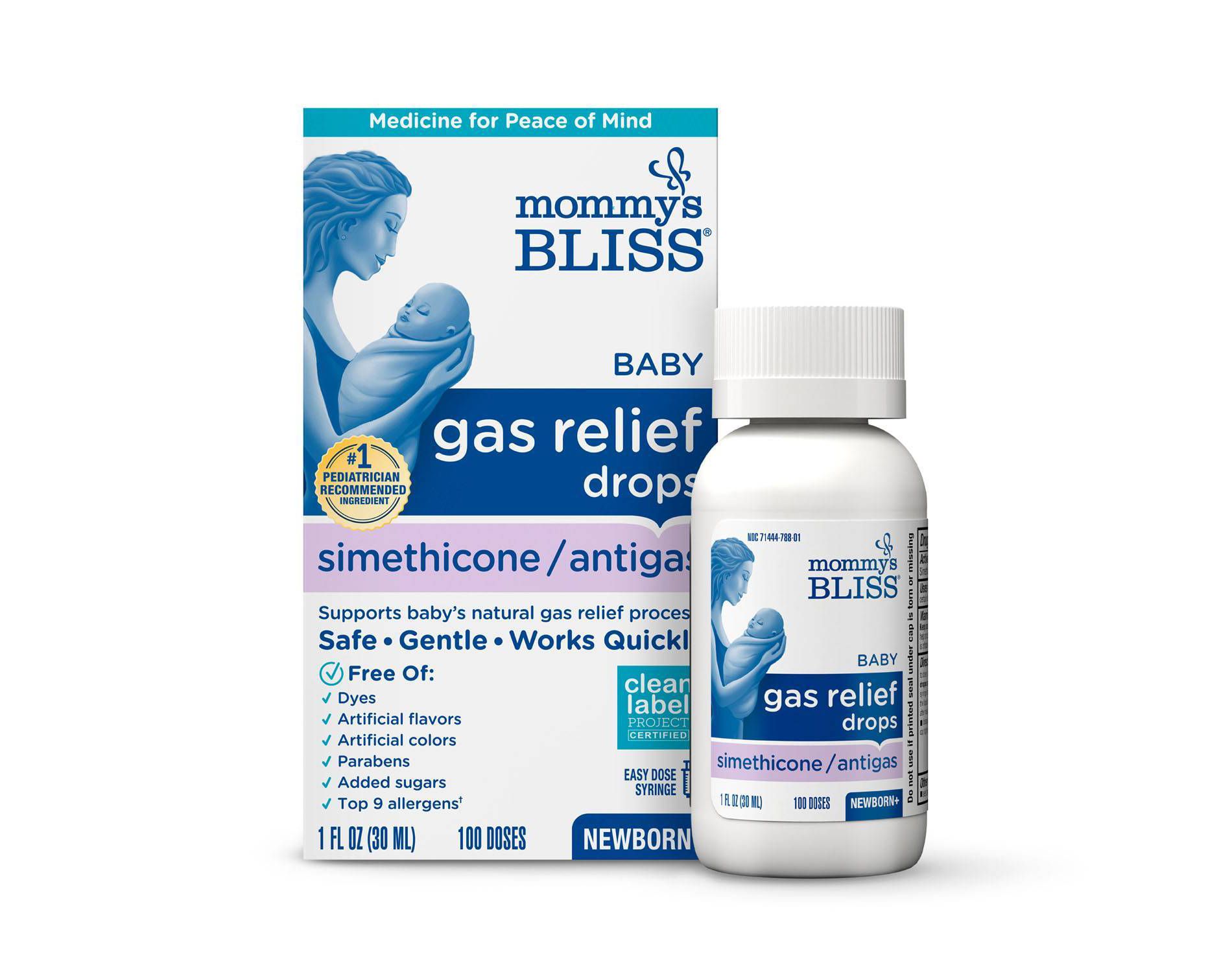 Mommy's Bliss Simethicone Gas Relief Drops - 1 fl oz: Oral Colic Treatment, 1 Pack, Drops Form, Net Weight 1 fl oz