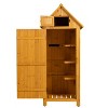 Kelly Solid Wood House Shape Storage Shed, Patio Cabinet Tool Shed, Outdoor Furniture - Maison Boucle - 2 of 4