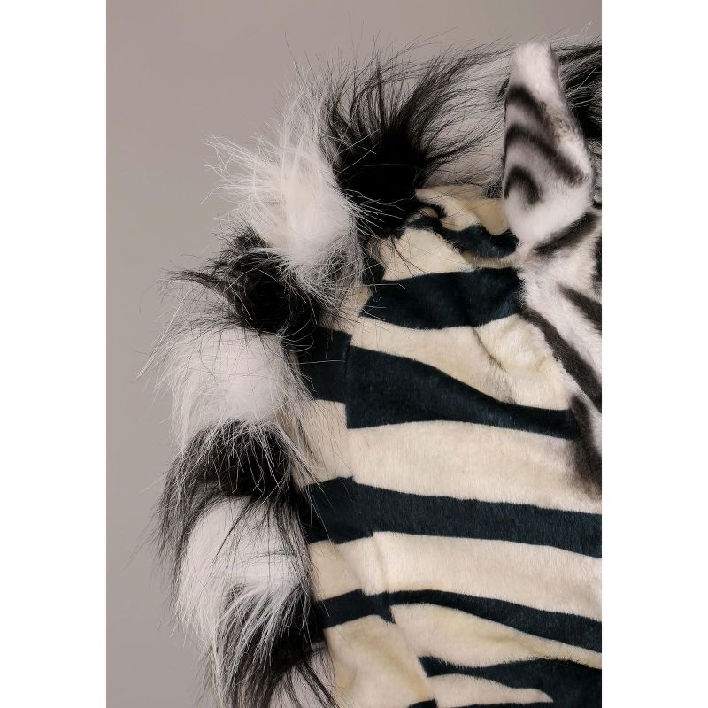 HalloweenCostumes.com One Size Fits Most   Zebra Suit with Mouth Mover Mask for Adults, Black/White, 3 of 12