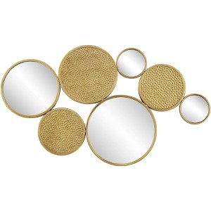 Dahlia Studios Matte Gold 35 3/4" x 20" Round Mirrored Wall Art - 1 of 4