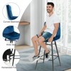 Tangkula 4 PCS Velvet Bar Stools Bar Height Dining Chairs w/ Metal Legs Kitchen - 4 of 4