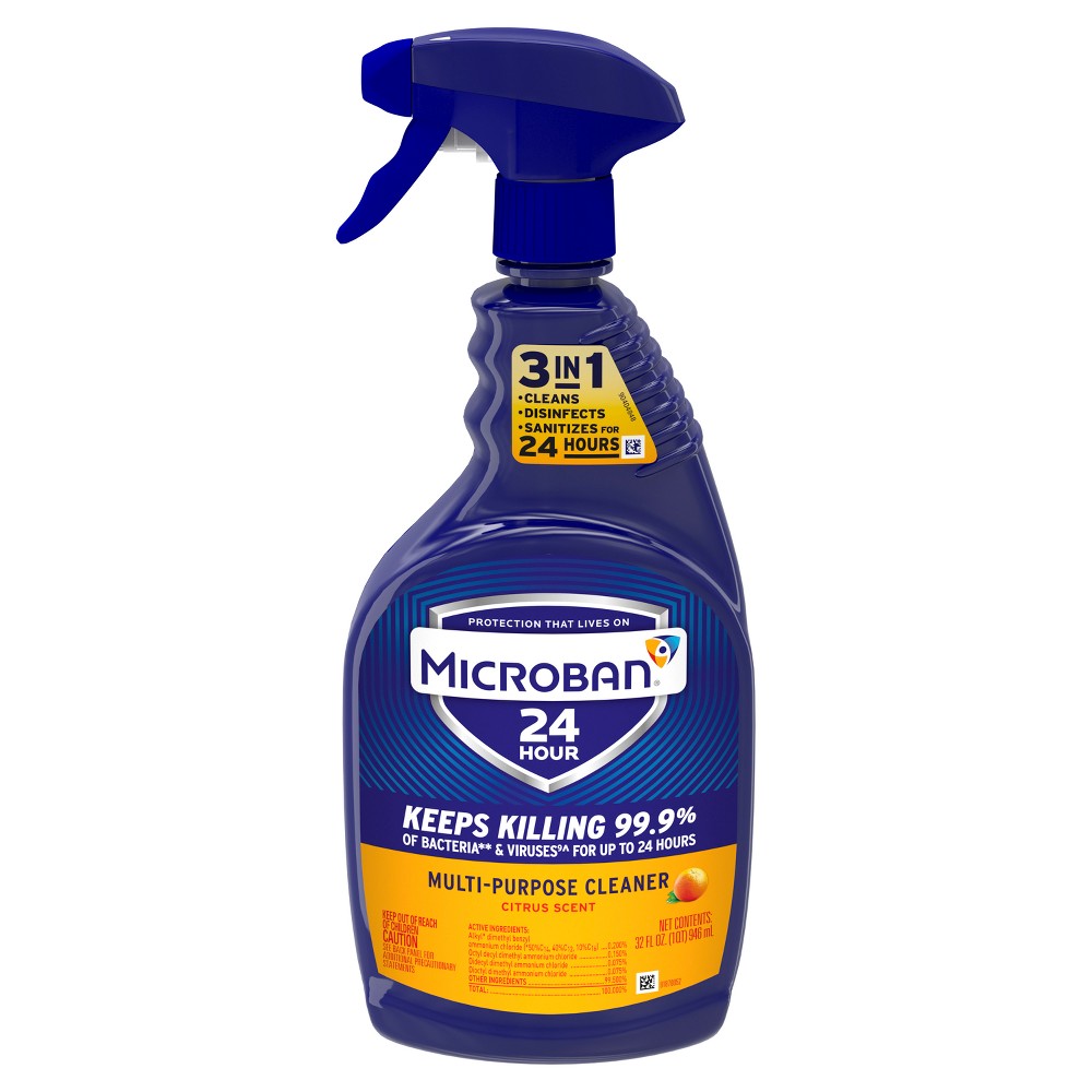 UPC 037000474159 product image for Microban Citrus Scent 24 Hour Multi-Purpose Cleaner and Disinfectant Spray - 32  | upcitemdb.com