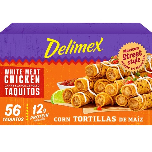 Delimex Chicken Corn Taquitos Frozen Snacks - 56ct : Target