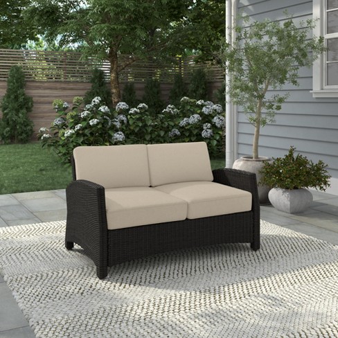 Outdoor best sale rattan loveseat