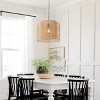Boho Rattan Pendant Light, Handwoven Double Drum Hanging Fixture for Dining Room or Kitchen Island - 3 of 4