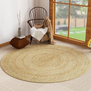 Maxax Hand Woven Jute Round Rug,Natural Jute Area Rugs for Halloween Christmas Living Room Home Entryway Decor Rustic Farmhouse - 1 of 3